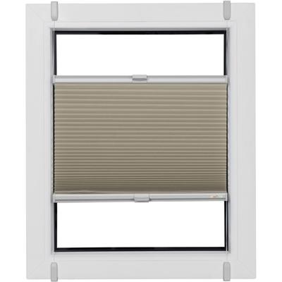 Wabenplissee SUNLINES "One Size Style Honeycomb TL", beige (sand, grau, grau), B:40cm H:100cm, Obermaterial: 85% Polyester, 15% sonstige Fasern, Plissees, Zubehörfarbe grau, zum Klemmen Image