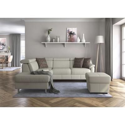 Ecksofa SIT & MORE "Freetown L-Form", weiß (altweiß), B:252cm H:84cm T:216cm, Sofas, inklusive Kopfteilverstellung und komfortablem Federkern Image