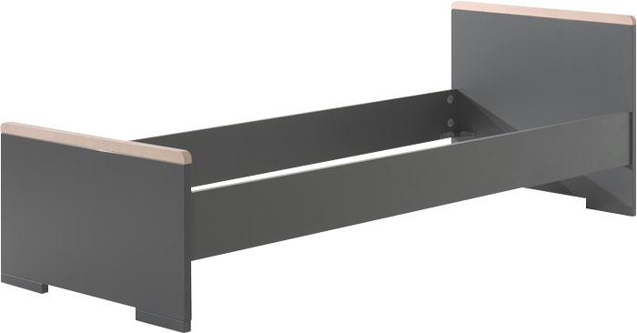 Jugendbett VIPACK "London", grau (anthrazit), B:97cm H:76,1cm L:205cm, Betten, Kinder-Einzelbett, Einzelbett mit Melamin-Oberfläche Image