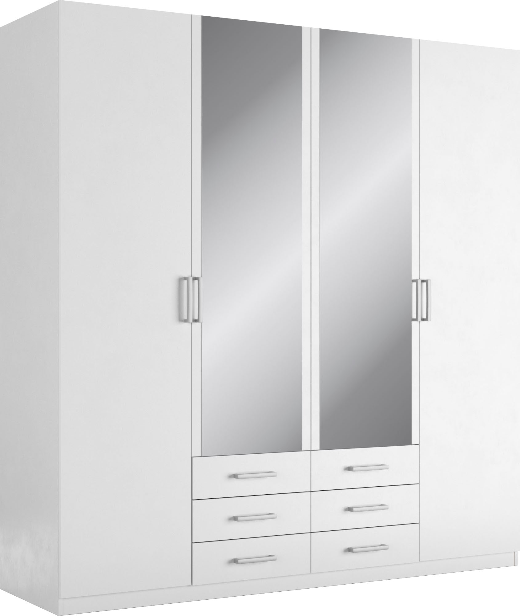 Kleiderschrank PRIESS "Amsterdam, viel Stauraum durch viele Schubkästen", weiß, B:185cm H:193cm T:56cm, Holzwerkstoff, Schränke, Kleiderschrank, mit oder ohne LED-Beleuchtung Image
