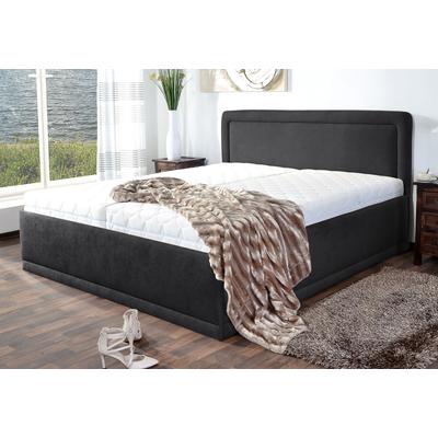 Polsterbett, schwarz, B:170cm L:212cm, Bezug Bett: Microfaser (100% Polyester), Bonnell-Federkernmatratze: Frottee (100% Polyester), Kaltschaummatratze: 100% Polyester, Bezug abnehm- und waschbar bis 60u00b0C, WESTFALIA SCHLAFKOMFORT, Betten, inkl.... Image