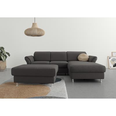 Ecksofa SIT & MORE "Apulia L-Form", grau (fango), B:250cm H:78cm T:185cm, Webstoff (100% Polyester), Struktur weich (90% Polyester, 10% Polyamid), Luxus-Microfaser Euphoria (100% Polyester), Samtoptik (100% Polyester), Sofas, wahlweise Bettfunktion,... Image