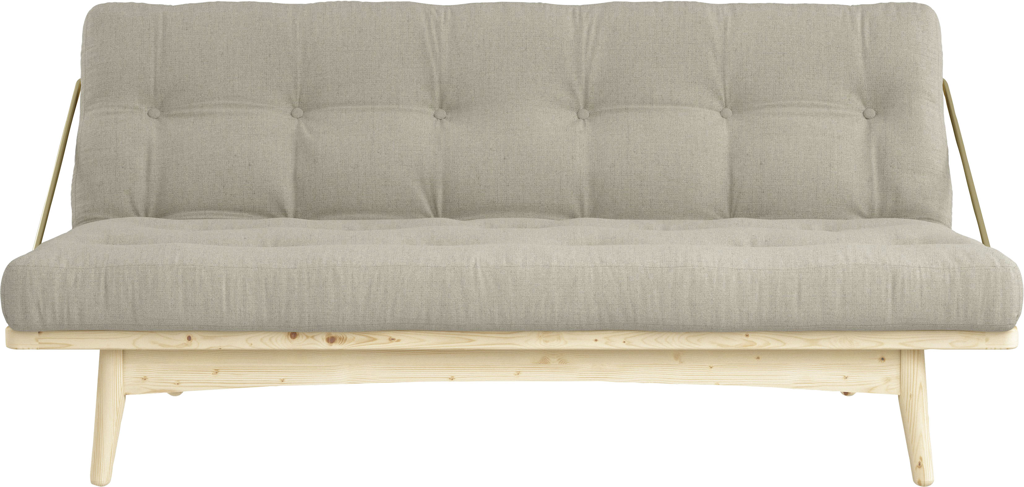 Schlafsofa KARUP DESIGN "Folk", beige (leinen), B:190cm H:90cm T:130cm, 50% linen and 50% cotton, Sofas, aus massiven Kiefernholz, inkl. Futonmatratze