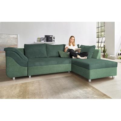 Ecksofa COLLECTION AB "Sally L-Form", grün, B:256cm H:87cm T:165cm, Microfaser PRIMABELLE (100% Polyester) / Struktur (80% Polyester, 20% Acryl), Struktur (80% Polyester, 20% Acryl), Kunstleder SOFTLUX / Struktur (80% Polyester, 20% Acryl),... Image