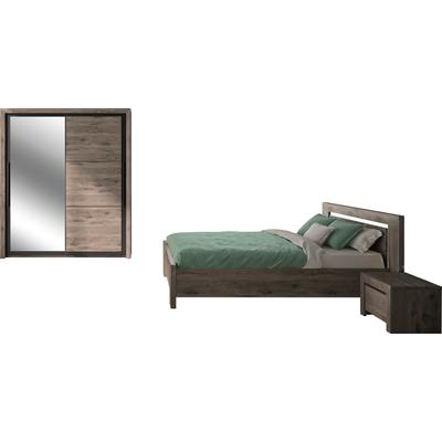Jugendzimmer-Set GAMI "Brugge", braun (eiche braun), ohne Matratze, B/H: 180cm x 200cm, Spanplatte, Schlafzimmermöbel-Sets, In 2 Farben erhältlich