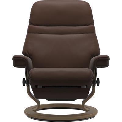Relaxsessel STRESSLESS "Sunrise", braun (malt braun batick), B:88cm H:103cm T:78cm, Leder BATICK: BATICK ist ein leicht korrigiertes, durchgefärbtes und genarbtes Möbelleder, bei dem die meisten Unebenheiten und Spuren in der Regel entfernt wurden.,... Image