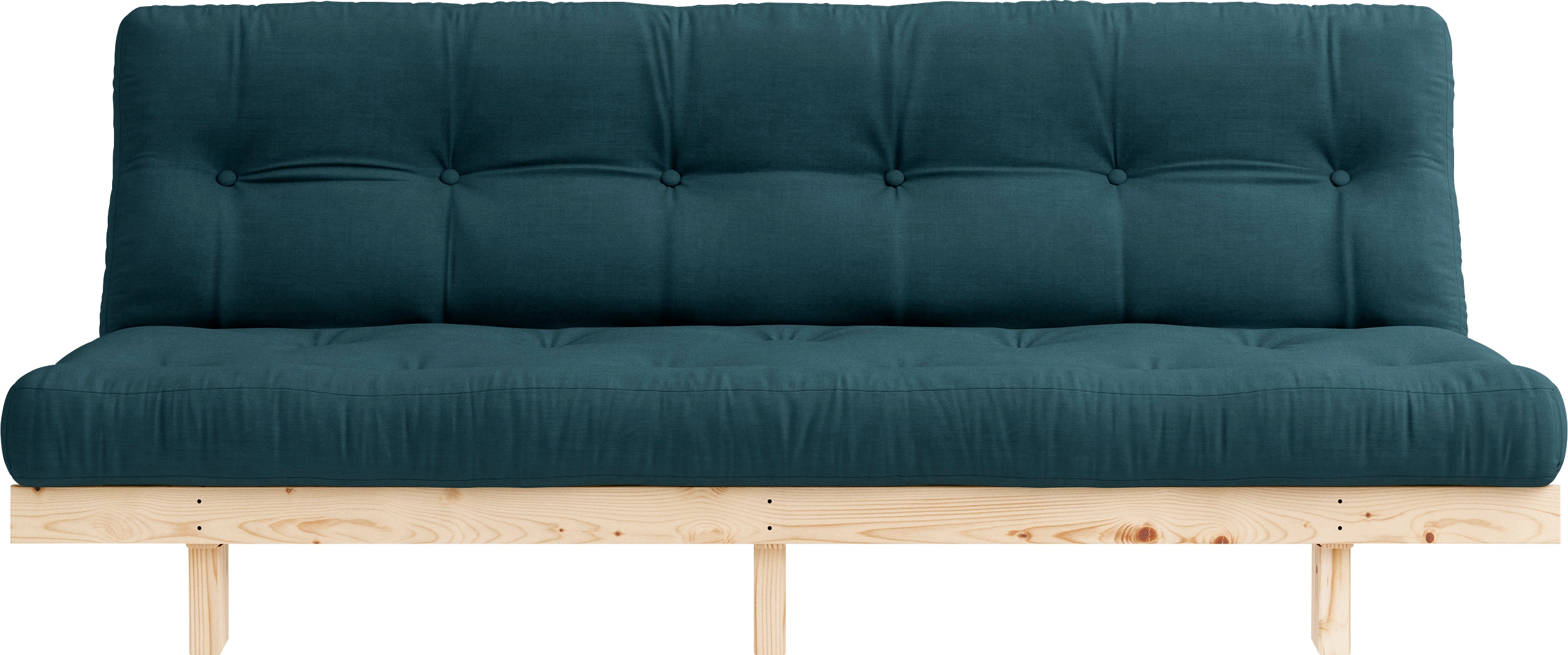 Schlafsofa KARUP DESIGN "Lean", blau (petrolblau), B:190cm H:73cm T:99cm, 80% Baumwolle + 20% polyester, Sofas, mit Bettfunktion und Futonmatratze