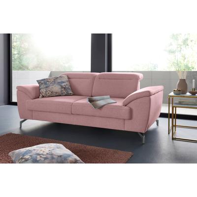 2-Sitzer SIT & MORE "Percy", rosa (altrosa), B:197cm T:112cm, Sofas, Clog, 12 cm Fußhöhe, Sitztiefenverstellung, wahlweise Kopfteilverstellung Image