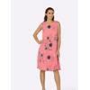 Plisseekleid LADY "Plisseekleid", Damen, Gr. 54, Normalgrößen, rosa (flamingo, grau, bedruckt), Georgette, 100% Polyester, bedruckt, gemustert, mehrfarbig, geblümt, kurz, Rundhals, ohne Ärmel, Kleider Midikleid Sommerkleid