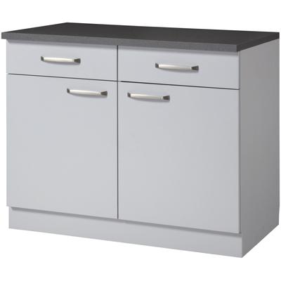 Unterschrank WIHO KÜCHEN "Michigan", grau (front und korpus: steel grau, arbeitsplatte: granit grau), B:100cm H:85cm T:60cm, Schränke Image