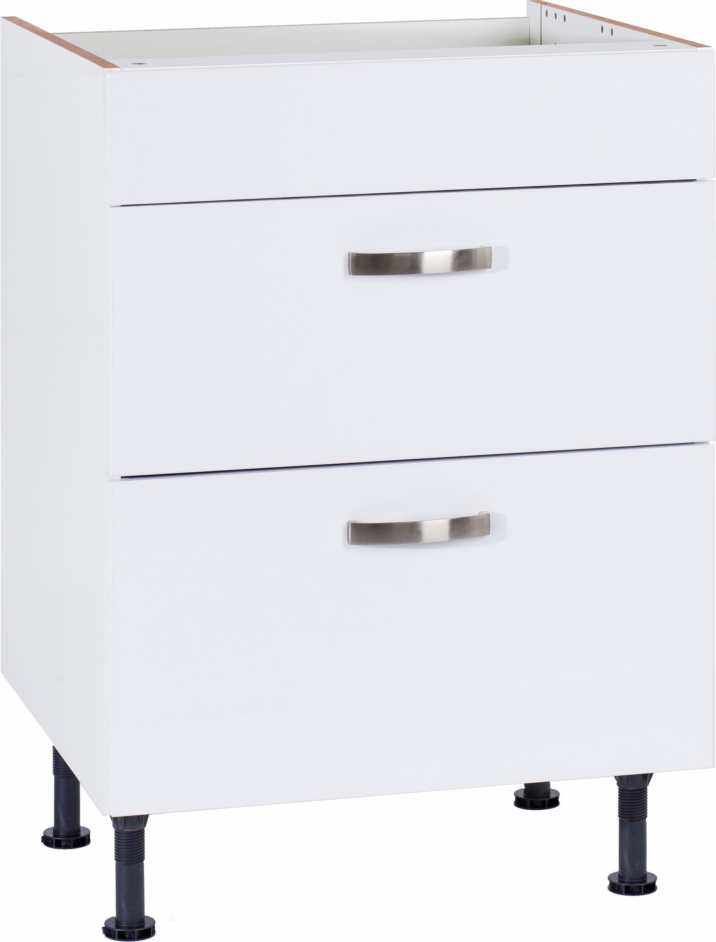 Kochfeldumbauschrank KOCHSTATION "Cara", weiß (weiß, weiß), B:60cm H:87cm T:58,4cm, Schränke, Breite 60 cm, mit Vollauszügen und Soft-Close-Funktion Image
