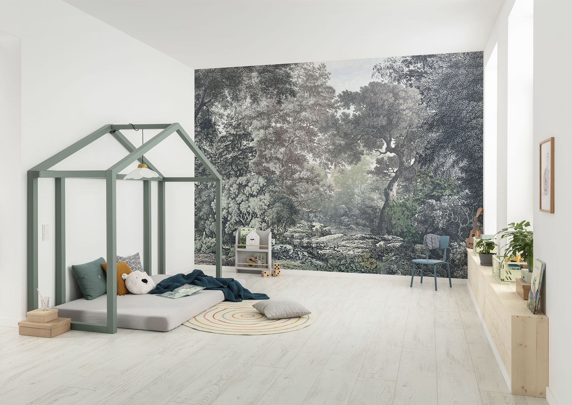 Fototapete KOMAR "Digitaldruck Vlies - Wood Wide Web - Größe 400 x 280 cm", bunt, Rollen:, Vlies, Tapeten, Wohnzimmer, Schlafzimmer Image