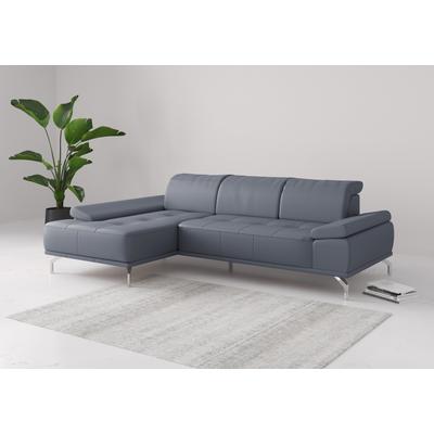 Ecksofa PLACES OF STYLE "Caluna", bunt (graublau), B:280cm H:81cm T:174cm, Sofas, Inkl.Sitztiefenverstellung, wahlweise mit Kopf- und Armteilverstellung Image
