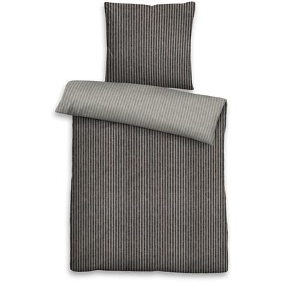 Bettwäsche BIBERNA Gr. 3, grau (anthrazit), B/L: 155cm x 220cm, Feinflanell, B/L: 80cm x 80cm, Feinflanell, 100% Baumwolle, Bettwäsche Image