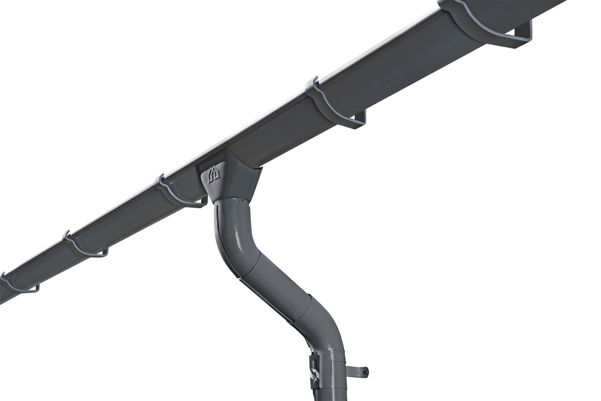Regenrinne SKANHOLZ, grau (anthrazit), B:10cm L:324cm, Metall, Rinnen, 324 cm Image