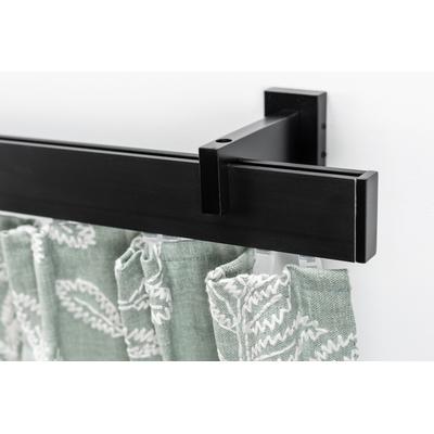 Innenlaufschiene GARESA "FLAT", schwarz, L:330cm, Aluminium, Gardinenstangen, Rechteckprofil, Wandmontage, perfekter Lauf, modern, verlängerbar Image