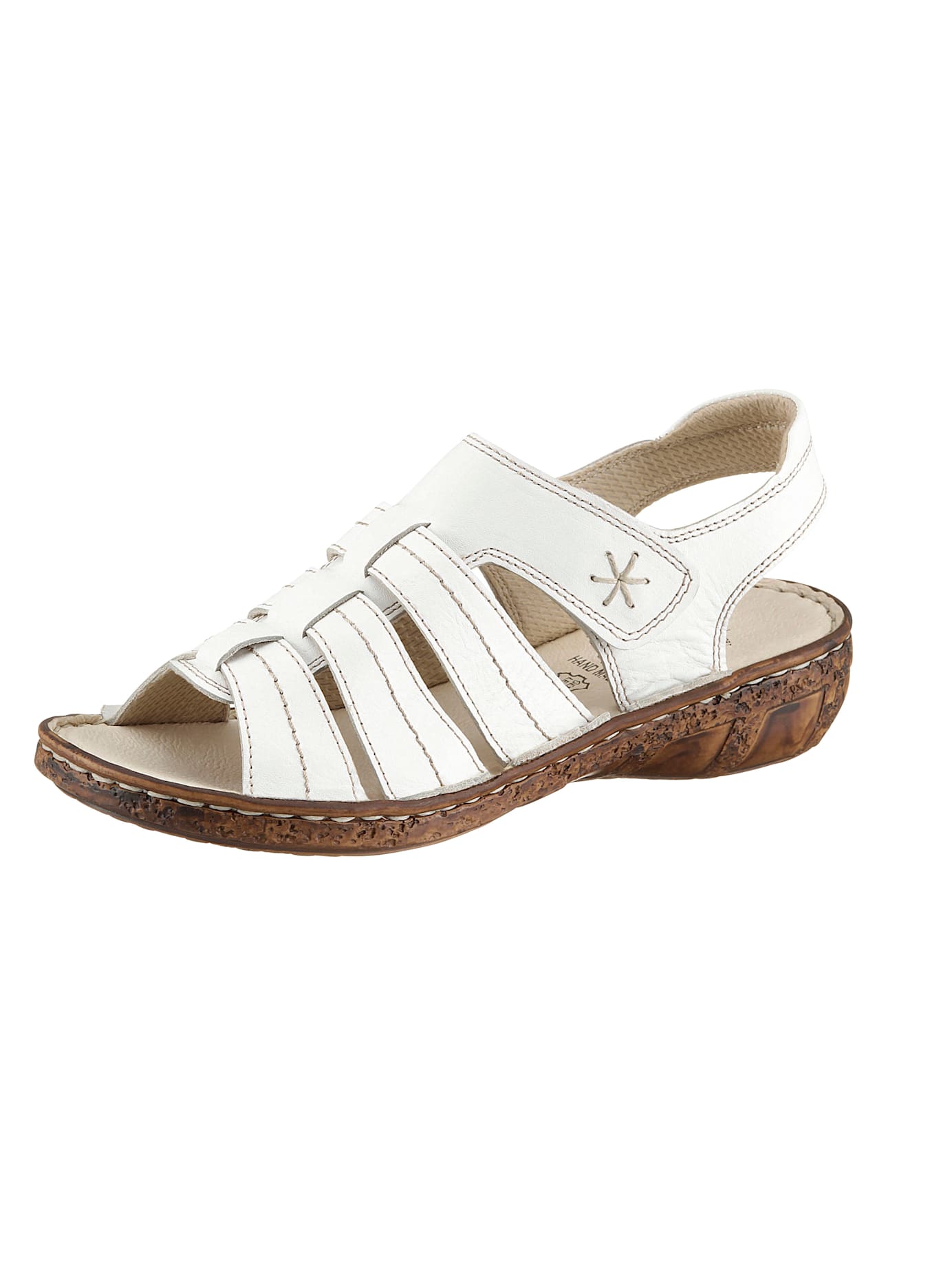 Sandale, Damen, Gr. 42, weiß, Glattleder, Schuhe