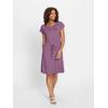 Jerseykleid CASUAL LOOKS "Jersey-Kleid", Damen, Gr. 54, Normalgrößen, lila (violett), Jersey, Single Jersey, 95% Viskose, 5% Elasthan, unifarben, kurz, Rundhals, ohne Ärmel, Kleider
