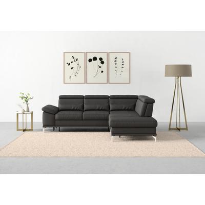 Ecksofa SIT & MORE "Cabrio L-Form, mit Sitztiefenverstellung, Arm- und Kopfteilverstellung", braun (mokka), B:274cm H:87cm T:230cm, Sofas, 3 Nierenkissen, Federkern, optional Bettfunktion und Stauraum Image