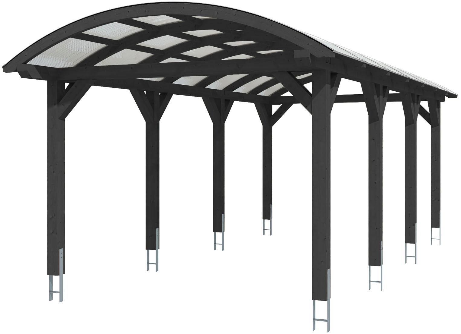 Einzelcarport SKANHOLZ "Franken", grau (anthrazit), B/H/T: 293 x, Carports Image