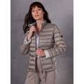 Daunenjacke CREATION L PREMIUM, Damen, Gr. 48, grau (taupe, hellgrau), 55% Polyester, 45% Polyamid, Wattierung:90% Daunen, 10% Federn, unifarben, Langarm, Jacken