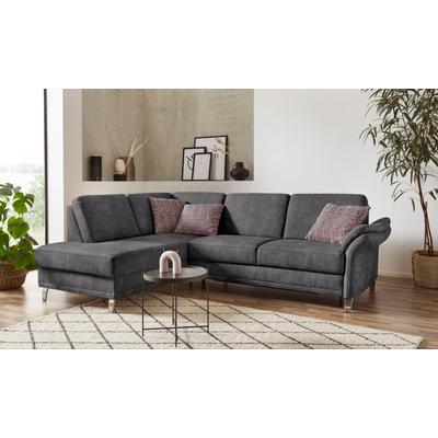 Ecksofa SIT & MORE "Clio L-Form", grau (anthrazit), B:254cm H:89cm T:190cm, Sofas, wahlweise mit Bettfunktion und Bettkasten, inklusive Federkern Image