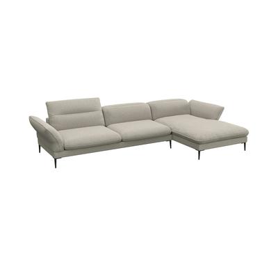 Ecksofa FLEXLUX "Salino, Funktionssofa mit Recamiere, Relaxsofa, Ecksofa", beige (natural), B:340cm H:88cm T:182cm, 100% Polyester, Sofas, Sofa mit Arm- und Kopfteil-Verstellungen, Kaltschaum & Stahl-Wellen Image