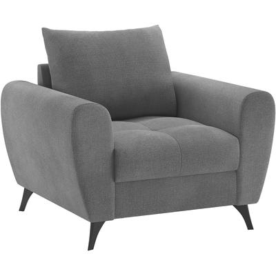Sessel MR. COUCH "Blackburn II", grau (memphis 20 stone), B:96cm H:71cm T:90cm, Memphis (Grundgewebe - 100% Polyester; Nutzschicht- 90% Polyester / 10% Polyamide), Sessel, Einzelsessel Polstersessel, Passend zu der Garnitur, mit Kaltschaumpolsterung... Image