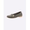 Mokassin HEINE, Damen, Gr. 36, grau, Leder, Rindsleder, Veloursleder, modisch, Schuhe