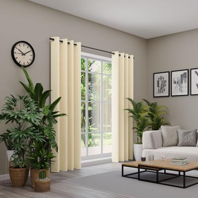 Vorhang nach Maß NEUTEX FOR YOU "VELVETDREAM", beige (hellbeige), B:137cm H:220cm, Jacquard, Obermaterial: 100% Polyester, Gardinen nach Maß, Uni Blackout mit samtiger Oberfläche Image