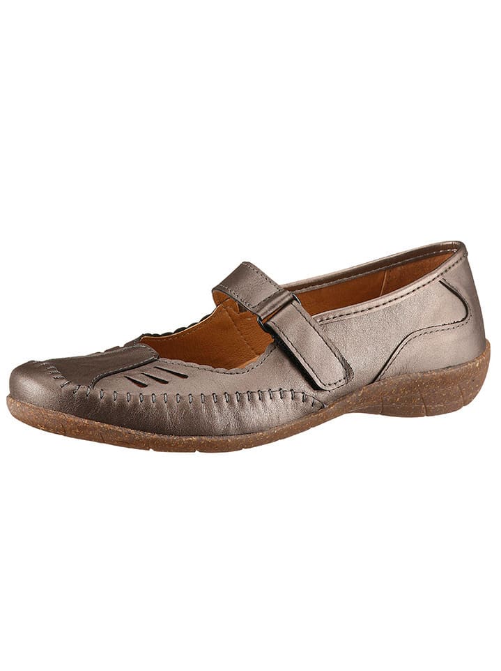 Ballerina ACO, Damen, Gr. 42, braun (bronzefarben), Glattleder, Schuhe Ballerina