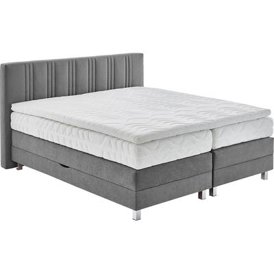 Boxspringbett, grau, B:195cm L:210cm, Bezug: 100% Polyester, Polsterung: 100% Polyester, WESTFALIA SCHLAFKOMFORT, Komplettbetten, Boxspringbett, wahlweise mit Bettkasten und Topper Image
