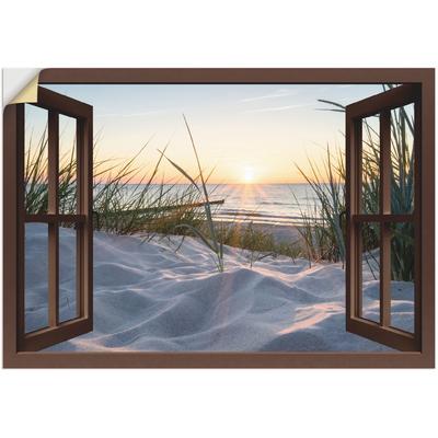 Wandbild ARTLAND "Ostseestrand durchs Fenster", beige (farbe bild(er): naturfarben), B:70cm H:50cm, Bilder, als Alubild, Outdoorbild, Leinwandbild, Wandaufkleber, versch. Größen Image