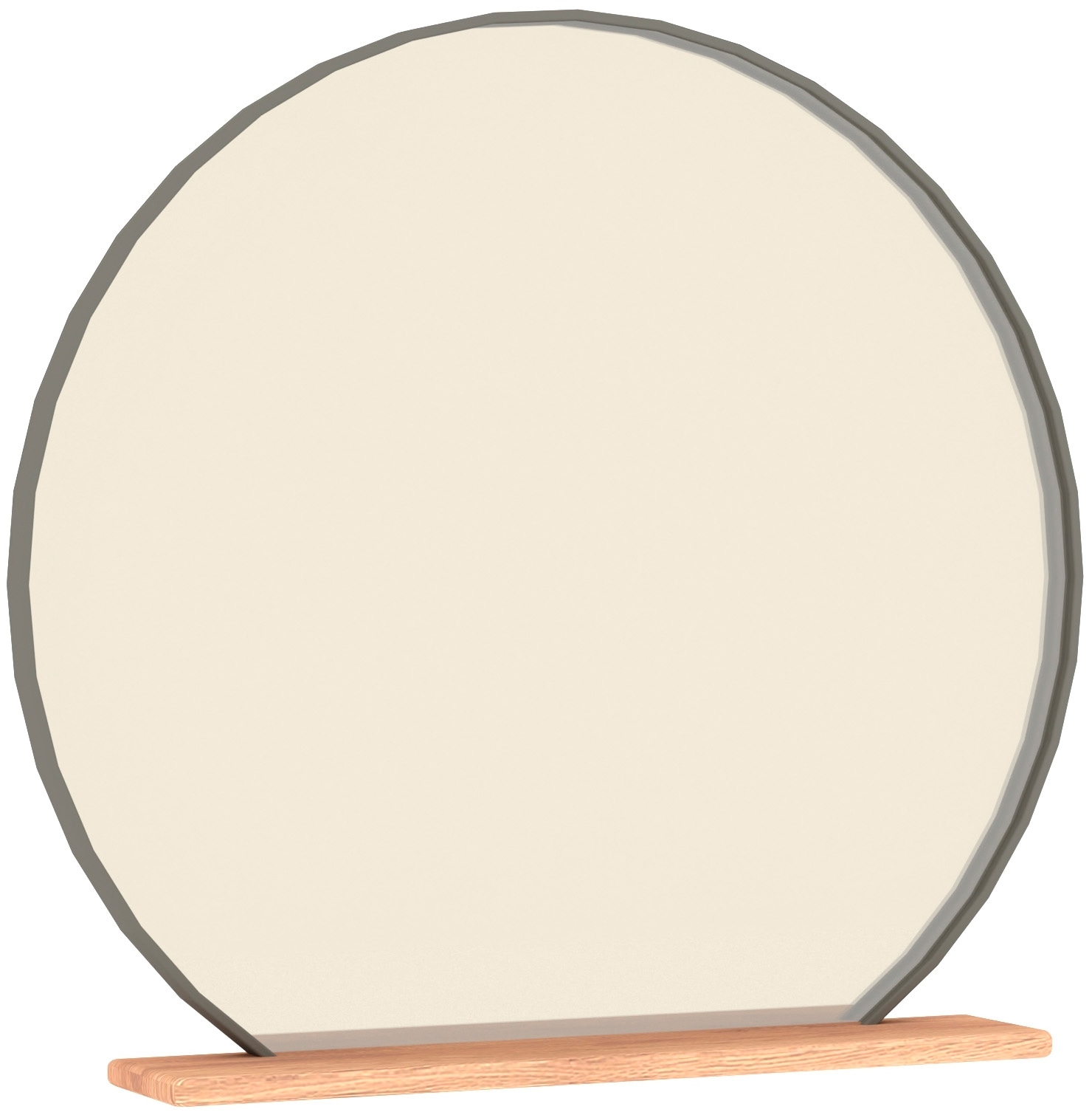 Schminkspiegel MUSTERRING "Sorrent, Wandspiegel, Spiegel rund", braun (schwarz), Ø:61cm, Massivholz, Spiegelglas, Spiegel, mit Hängespiegel in Parsolglas Bronze, Ablage in Eiche massiv, B 62cm