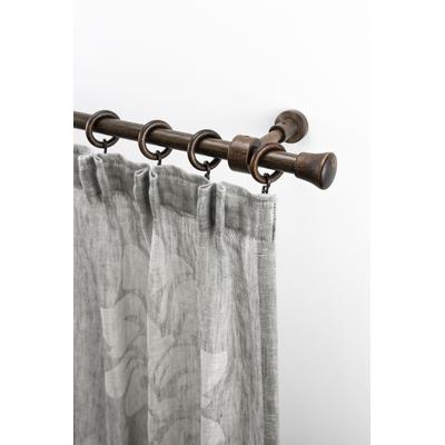 Gardinenstange GARESA "Sandri Vollrund, Endknopf Reno", braun (nussbaum), L:330cm, Holzwerkstoff, Gardinenstangen, Vorhanggarnitur aus Holz, verlängerbar, mit Ringe Image