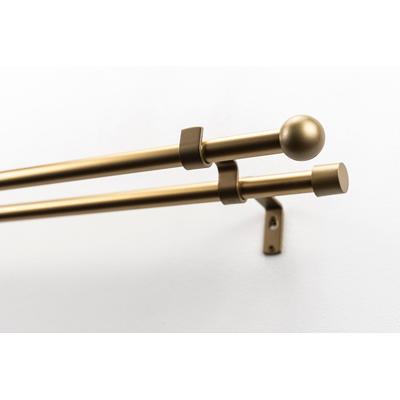Gardinenstange GARESA "BOLTI mit offenem Träger", gold (mattgoldfarben), L:330cm Ø:16mm, Metall, Gardinenstangen, Vorhanggarnitur, verlängerbar, Wandmontage, ohne Ringe Image