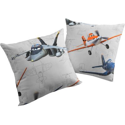 Dekokissen WIRTH "Planes Echo" Gr. 3, grau (hellgrau, gemustert), B:40cm L:60cm, Polyester, Dekokissen_Sitzkissen_Kissenhüllen, Disney, Kissenhülle ohne Füllung, 2 Stück Image