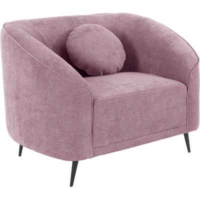 Sessel LEONIQUE "Ashly", rosa (rosé), B:100cm H:81cm T:80cm, 100% Polyester, Sessel, Einzelsessel, in 3 Bezugsvarianten, Bouclé, Samtoptik und Struktur weich. Image