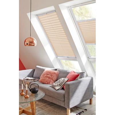 Dachfensterplissee SUNLINES "Classic Style Crepe", beige (creme, weiß), B:61cm H:94cm, Obermaterial: 100% Polyester, Plissees, mit Führungsschienen Image