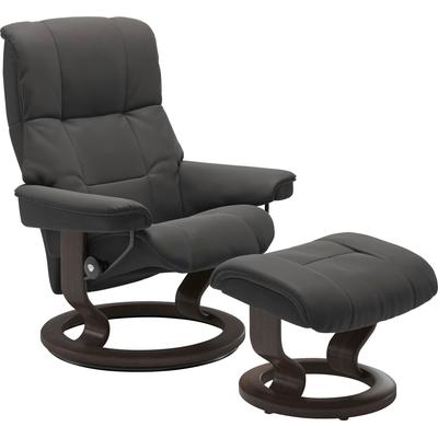 Relaxsessel STRESSLESS "Mayfair", grau (rock paloma), B:79cm H:101cm T:73cm, Leder BATICK: BATICK ist ein leicht korrigiertes, durchgefärbtes und genarbtes Möbelleder, bei dem die meisten Unebenheiten und Spuren in der Regel entfernt wurden., Leder... Image