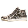 Sneakerboots ARA "ROM", Damen, Gr. 6,5, beige (beige, leo), Glattleder, Veloursleder, animal-print, sportlich, Schuhe, Hightop Sneaker, Schnürboots in Bequemweite G (= weit)