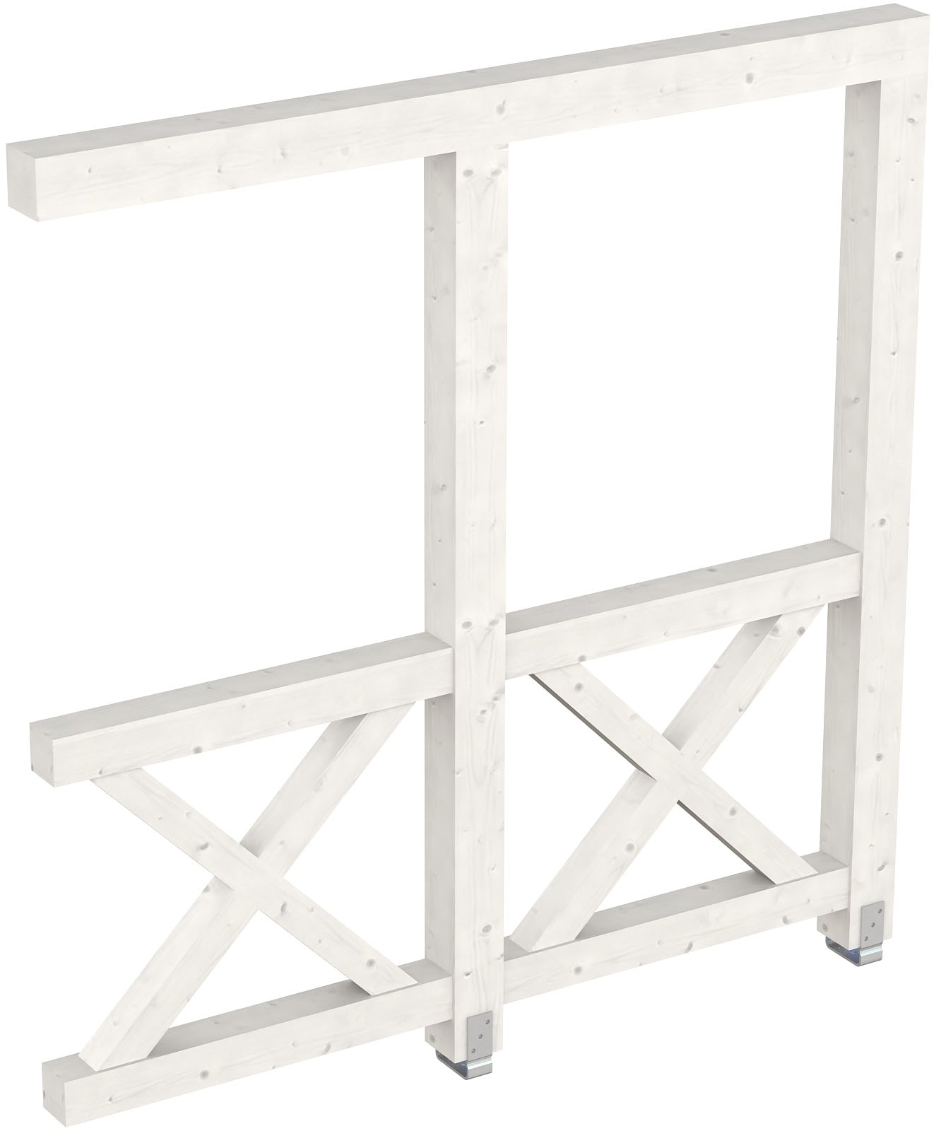 Carport-Seitenwand SKANHOLZ "Andreaskreuz", weiß, B:205cm H:210cm, Holzwerkstoff, Gartenhaus-Seitenwände, Wandanbau Image