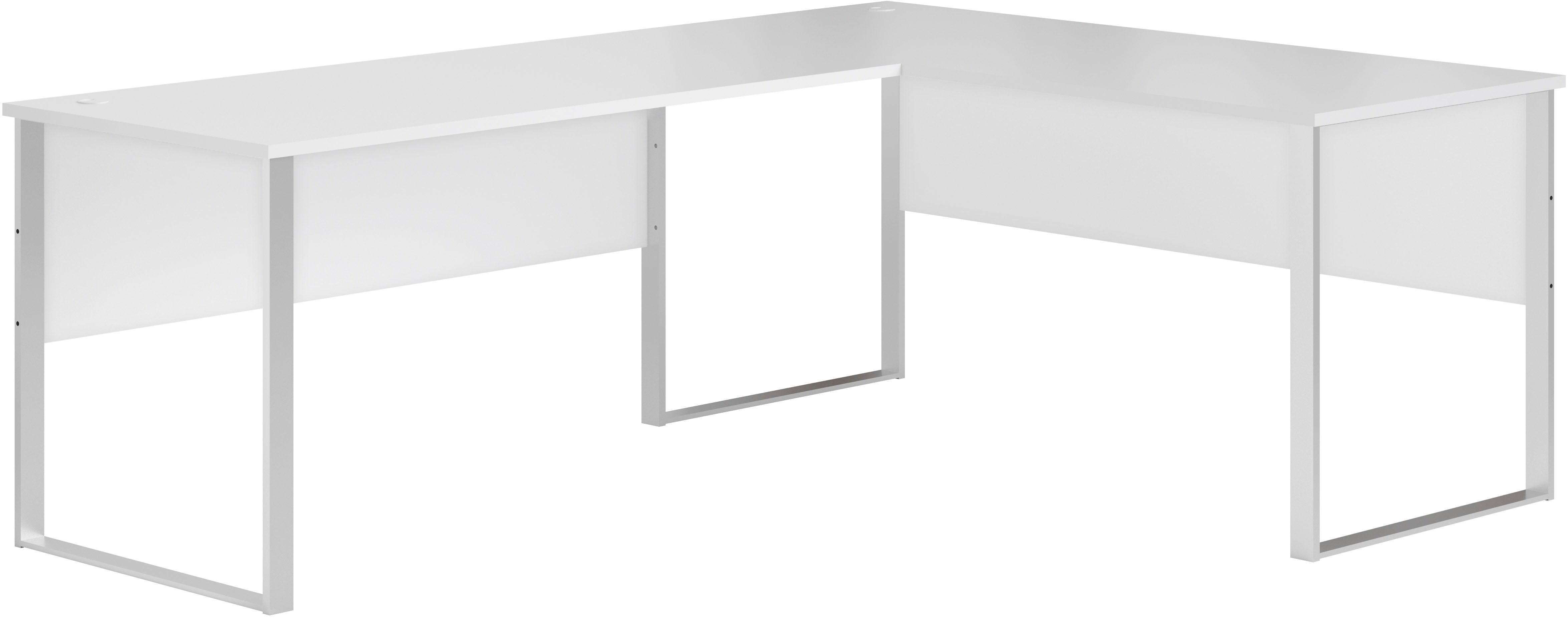 Eckschreibtisch BEGA OFFICE "Amanda", weiß (weiß, weiß, weiß, weiß), B:170cm H:77cm T:73cm, Tische, Eckschreibtisch, Winkelschreibtisch rechts links montierbar