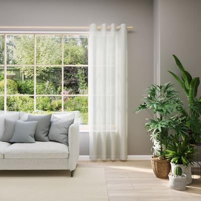 Vorhang nach Maß NEUTEX FOR YOU "EVA", weiß (wollweiß), B:350cm H:145cm, Obermaterial: 100% Polyester, Gardinen nach Maß, Uni-Voile mit elegantem Glanz Image