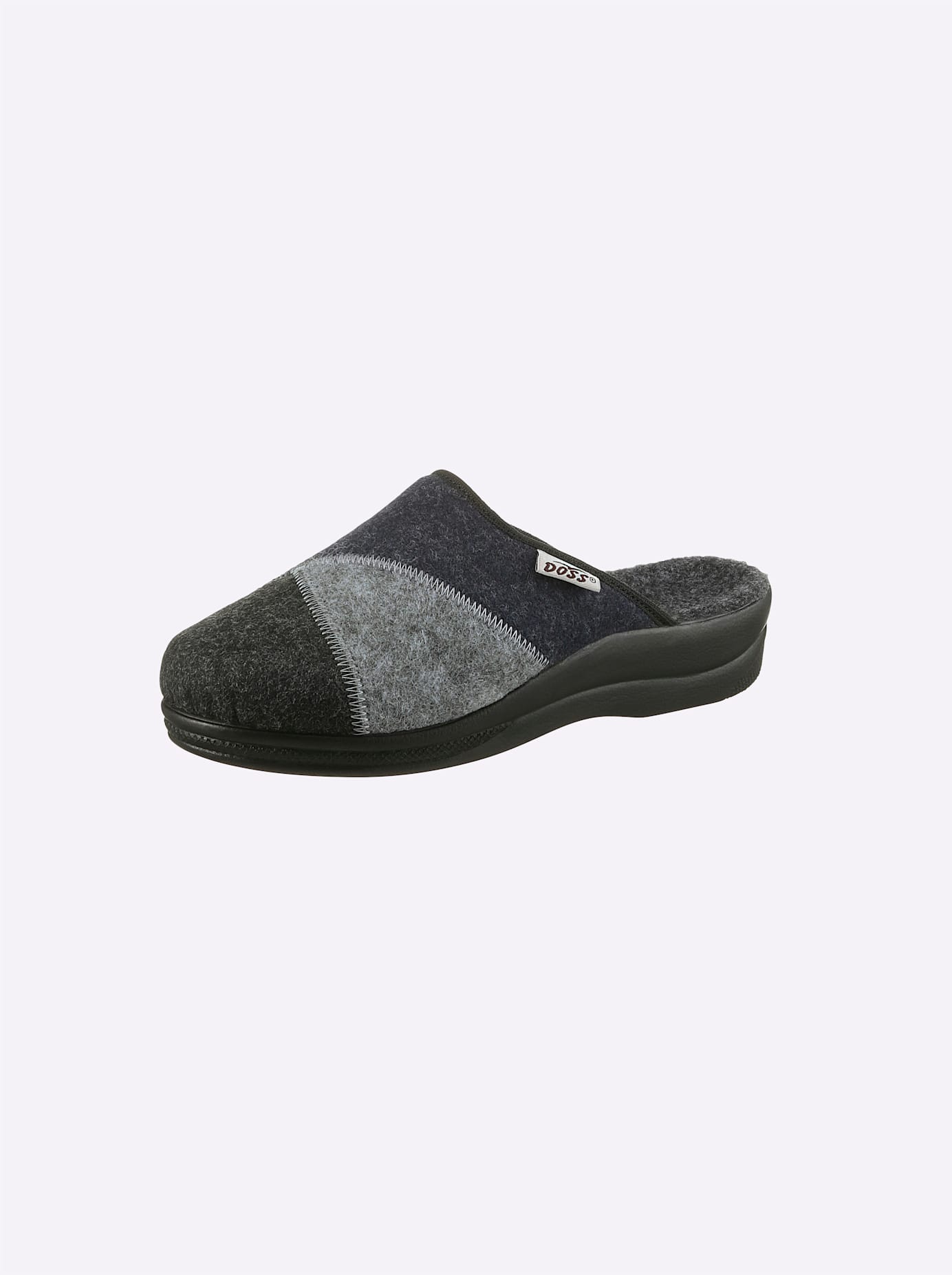 Pantoffel CASUAL LOOKS, Damen, Gr. 40, grau (grau, marine), Filz, Modisch, Schuhe