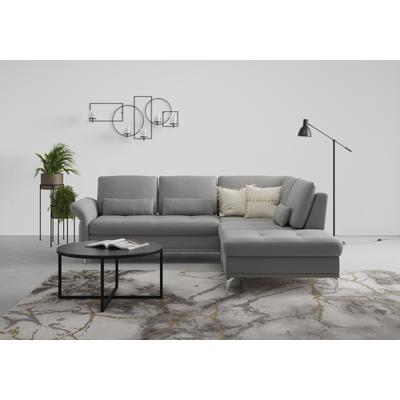 Ecksofa INOSIGN "Palm Beach L-Form", grau, B:259cm H:89cm T:224cm, 100%Polyester, Sofas, Federkern, mit Sitztiefenverstellung, wahlweise mit Bettfunktion Image