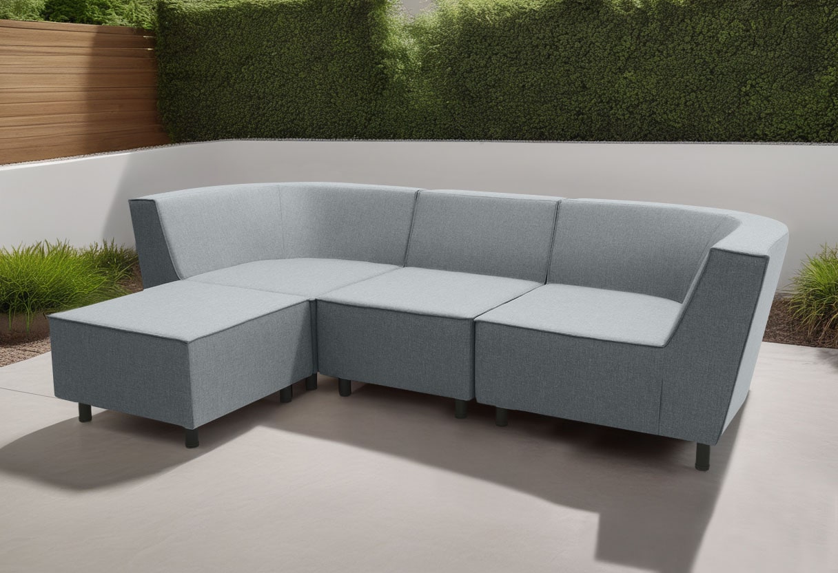 Sofaelement DOMO COLLECTION "Sonna, individuell zusammenstellbar", grau (dunkelgrau), B:73cm H:77cm T:103cm, 100% Olefin, Polsterelemente, Einzelelemente für Terrasse, Garten und Balkon, speziell für Outdoor