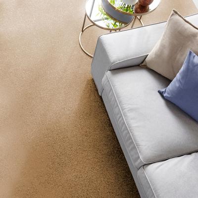 Teppichboden ANDIAMO "Kira, Velours, Made in Belgium", braun, B:400cm H:8mm L:350cm, Kunstfaser, Teppiche, Uni Farben, Breite 400 cm, strapazierfähig, pflegeleicht, Wohnzimmer Image