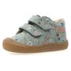 Lauflernschuh NATURINO "Amur", Kinder, Gr. 26, grün, Veloursleder, geblümt, Schuhe, Barfußschuh, Klettschuh mit Blumenprint, Größenschablone zum Download