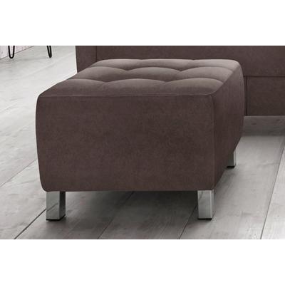 Hocker SIT & MORE "Pablo", braun (dunkelbraun), B:58cm H:43cm T:58cm, Luxus-Microfaser (90% Polyester; 10% Polyamid), Luxus-Microfaser ALTARA NUBUCK (100% Polyester), Kunstleder SOFTLUX, Hocker, Polsterhocker Image